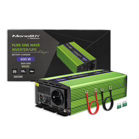 Qoltec Pure Sine Wave Inverter Monolith | battery charger | UPS | 300W | 600W | 12V to 230V