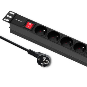 Qoltec Power strip for RACK cabinets | 1U | 16A | PDU | 8xFRENCH | 2m