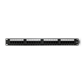 Qoltec Patch panel 24 ports | cat.5E UTP | Black