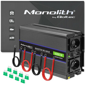 Qoltec Monolith voltage converter 4000 MS Wave |12V to 230V | 2000/4000W | USB