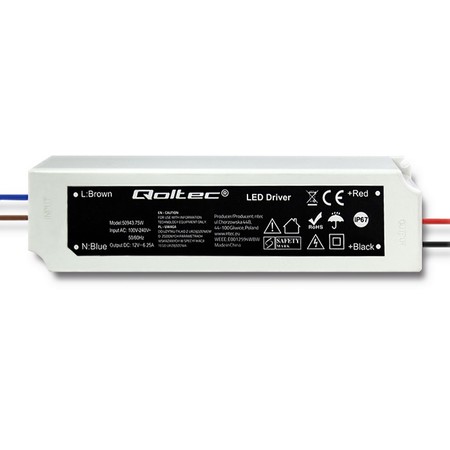 Qoltec LED Driver IP67 75W | 12V | 6.25A | Waterproof (1)
