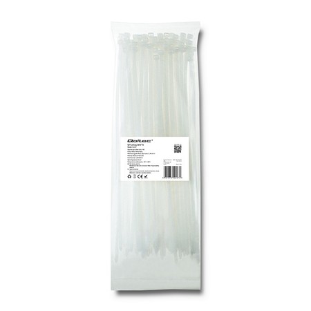 Qoltec Self-locking cable tie | 4.8*300mm | Nylon UV | White (1)