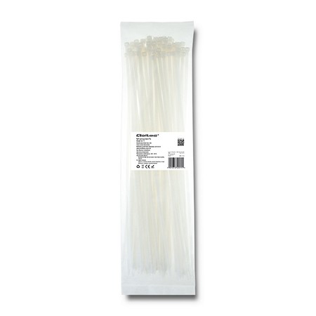 Qoltec Self-locking cable tie | 4.8*400mm | Nylon UV | White (1)