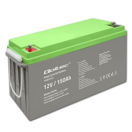 Qoltec Deep Cycle Gel battery| 12V | 150Ah (1)