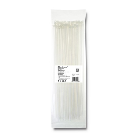 Qoltec Self-locking cable tie | 4.8*350mm | Nylon UV | White (1)