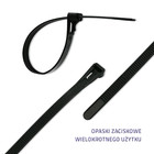 Qoltec Reusable Self-locking cable tie | 7.2*250 mm | Nylon UV | Black (4)