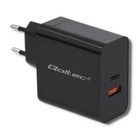 Qoltec Charger | 63W | 5-20V | 1.5-3A | USB type C PD | USB QC 3.0 | Black (1)