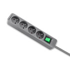 Qoltec Power strip | 4 sockets | 1.8m | White-grey (11)