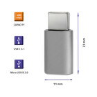 Qoltec Adapter USB 3.1 type C male | micro USB 2.0 B female (4)