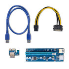 Qoltec PCI-E Riser 1x - 16x | USB 3.0 | ver. 009S | SATA / PCI-E 6 pin (1)
