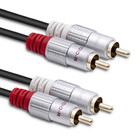 Qoltec Cable 2xRCA male / 2x RCA male | 1m | Black (1)