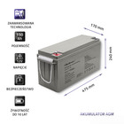 Qoltec AGM battery | 12V | 150Ah | max. 2250A (4)