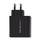 Qoltec Charger | 63W | 5-20V | 1.5-3A | USB type C PD | USB QC 3.0 | Black (5)