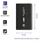 Qoltec External Hard Drive Case HDD/SSD 2.5'' SATA3 | USB 2.0 | Black (4)