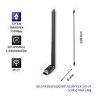Qoltec Wireless adapter WiFi USB with antenna | standard N (3)