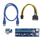 Qoltec Riser PCi-E 1x - 16x | USB 3.0 | SATA/ PCI-E 6pin (3)