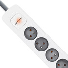 Qoltec Power strip | 4 sockets | 1.8m | White-grey (11)