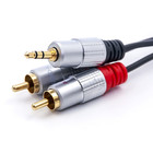 Qoltec Cable 2xRCA / Mini Jack 3.5mm male | 2m | Black (4)