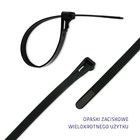 Qoltec Reusable Self-locking cable tie | 7.2*300 mm | Nylon UV | Black (4)