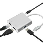 Qoltec Adapter USB 3.1 type C male | HDMI A female + USB 3.0 A female + RJ45 female + PD | 0.2m (7)