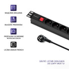 Qoltec Power strip for RACK cabinets | 1U | 16A | PDU | 8xFRENCH | 2m (4)