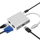 Qoltec Adapter USB 3.1 type C male | VGA female + USB 3.0 A female + RJ45 female (1Gb/s) + PD | 0.2m (7)