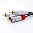 Qoltec Cable 2xRCA male / 2xRCA male | 0.5m | Black (4)