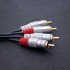Qoltec Cable 2xRCA male / 2xRCA male | 0.5m | Black (2)