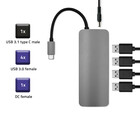 Qoltec USB 3.1 adapter type C male / 4 x USB 3.0 female | DC female (3)