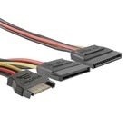 Qoltec SATA cable splitter SATA male | 2xSATA female | 0.5m (1)