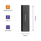 Qoltec Enclosure for M.2 SATA SSD | NVME | USB type C (3)