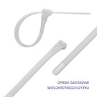 Qoltec Reusable Self-locking cable tie | 7.2*150 mm | Nylon UV | White (5)