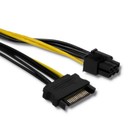 Qoltec SATA cable male 15pin-PCI-E 6pin |15cm (1)