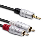 Qoltec Cable 2xRCA / Mini Jack 3.5mm male | 1m | Black (1)