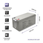 Qoltec AGM battery | 12V | 200Ah | max. 3000A (4)