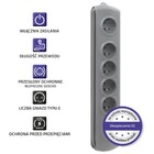 Qoltec Surge protector | 5 sockets | 3m (4)
