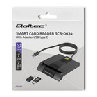 Qoltec Intelligent Smart ID chip card reader SCR-0634 | USB Type C (2)